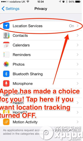 ios8如何关闭默认追踪功能？1
