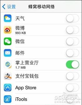 iphone如何禁止app使用移动网络2