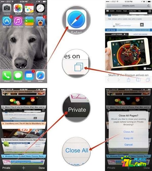关闭iOS7版Safari浏览器中打开的所有标签教程2