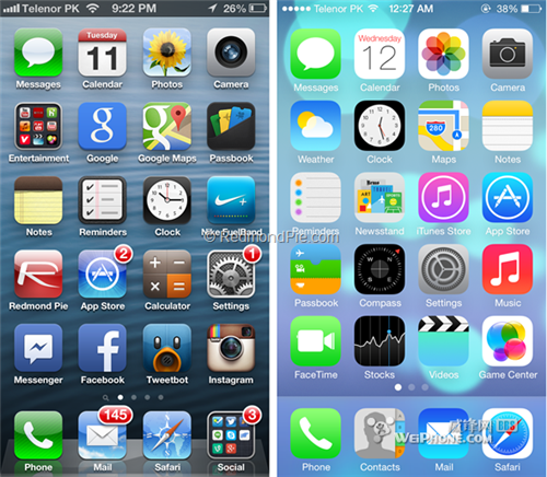 iOS7对比iOS62