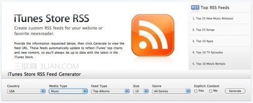 iTunes Store RSS 源生成器1