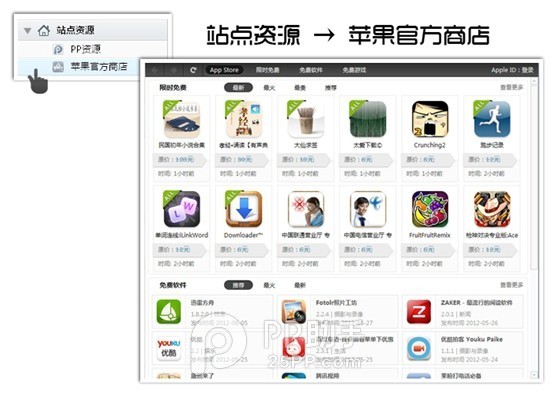 PP助手计算机版站点资源之苹果官方商店1