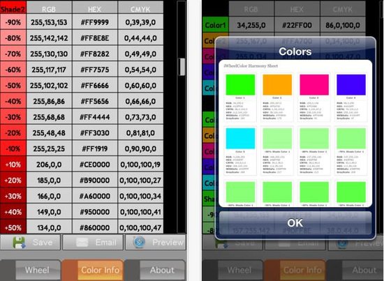 iOS软件iWheelColor：装在口袋里的拾色器3