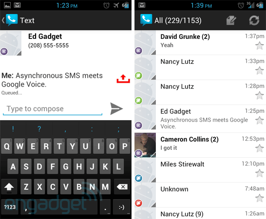 Android版Google Voice更新 支持短信异步传输2