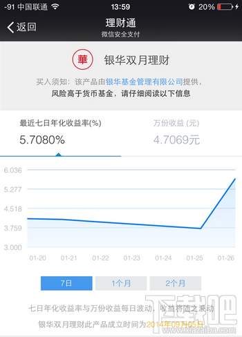 微信银华双月理财怎么样2
