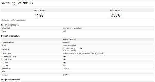 三星Note4升级版跑分怎么样1