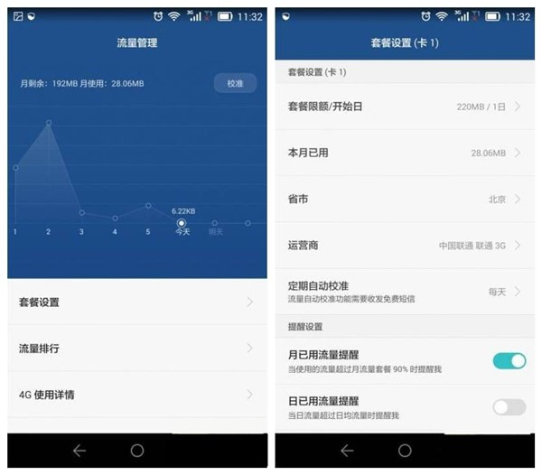 华为荣耀6流量监控怎么打开1