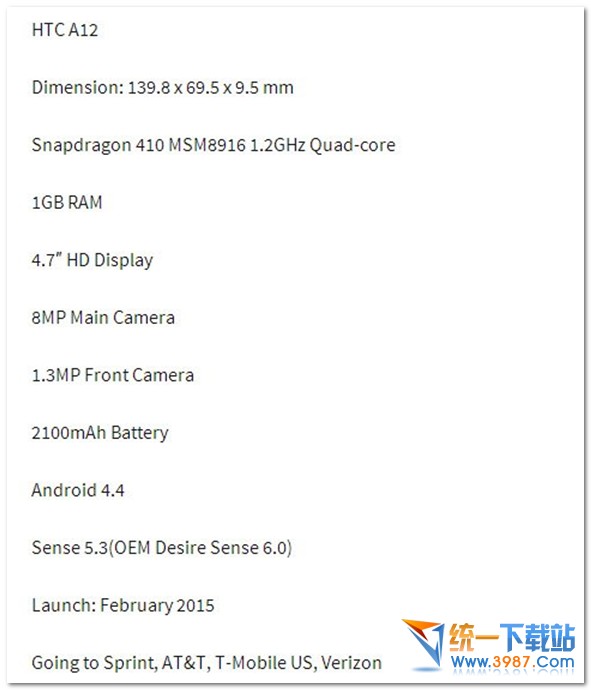 htc a12手机参数配置如何1