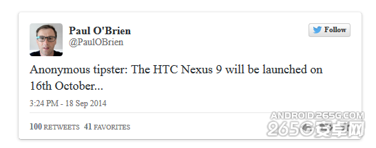 Nexus6和Nexus9什么时候发布？1