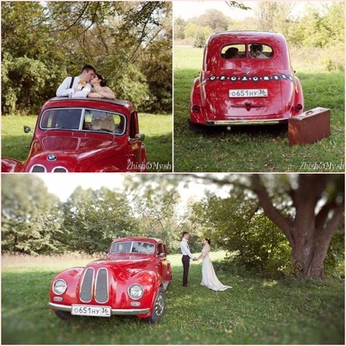 被遗弃的浪漫 用古董车为婚纱摄影增添风味3
