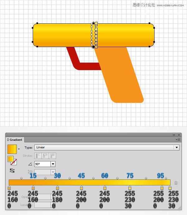 手把手教你用Illustrator绘制卡通儿童玩具水枪25