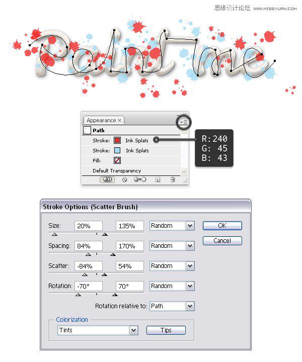 Illustrator制作喷溅效果的艺术字教程14