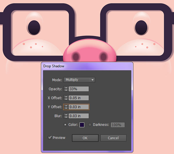 Illustrator绘制可爱的猪脸图标12