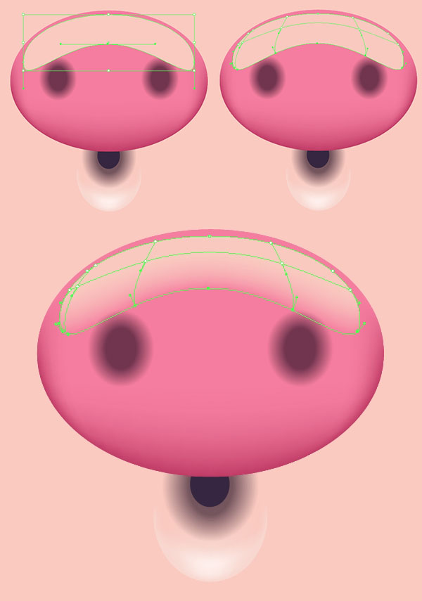 Illustrator绘制可爱的猪脸图标8