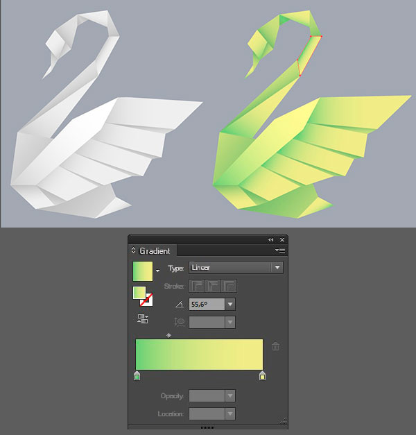 AI教你创建折纸风格的矢量天鹅图8