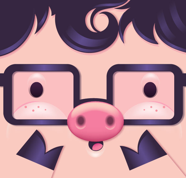 Illustrator绘制可爱的猪脸图标1