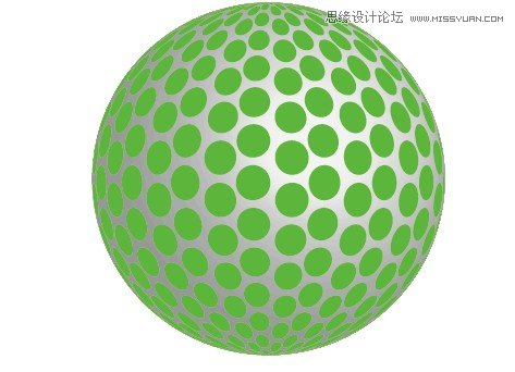 Illustrator绘制白色立体效果的高尔夫球3
