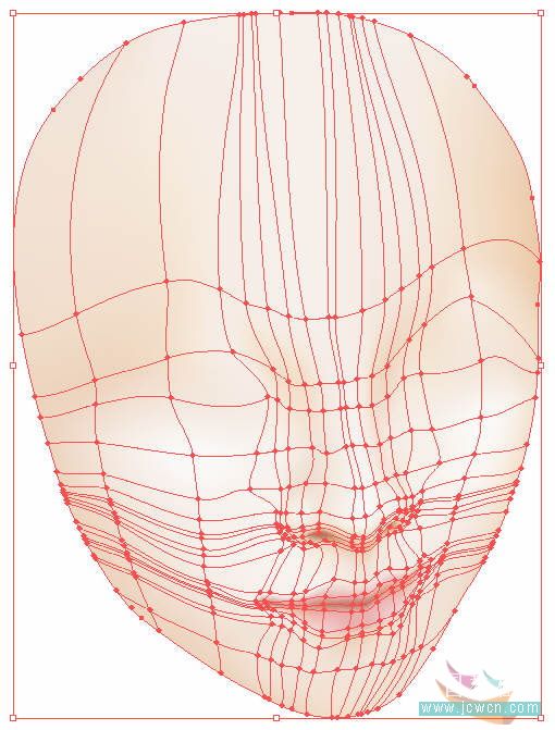 Illustrator运用渐变网格绘制人物和头发3