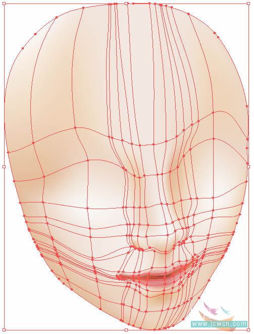 Illustrator运用渐变网格绘制人物和头发2