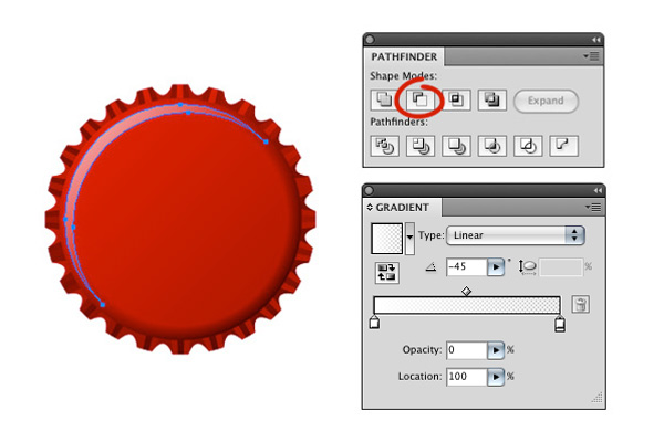 Illustrator CS4绘制矢量瓶盖17