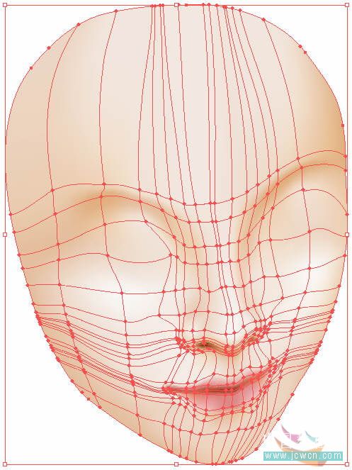 Illustrator运用渐变网格绘制人物和头发4