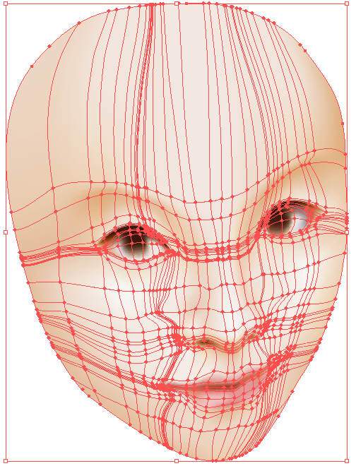 Illustrator人物渐变网格的教程+头发的绘制3