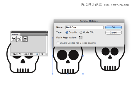 Illustrator给滑板添加骷髅图案效果9