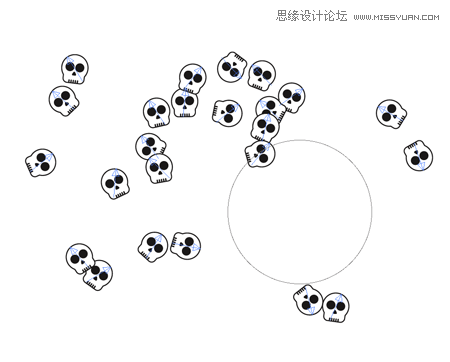 Illustrator给滑板添加骷髅图案效果11