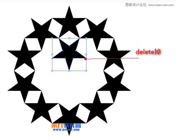 Illustrator制作复杂的五角星图案教程3