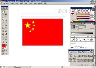 Illustrator制作飘动的国旗2