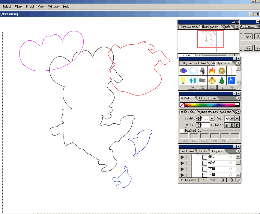 AI绘制卡通小猪教程3