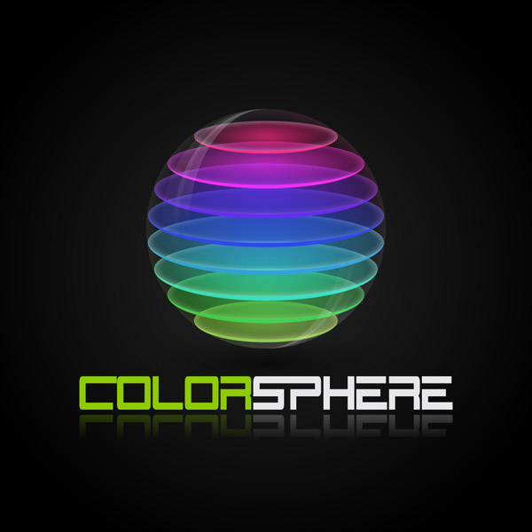 AI制作标志设计用的彩色切片球1