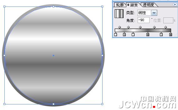 Illustrator鼠绘渐变工具运用绘制金属闹钟3