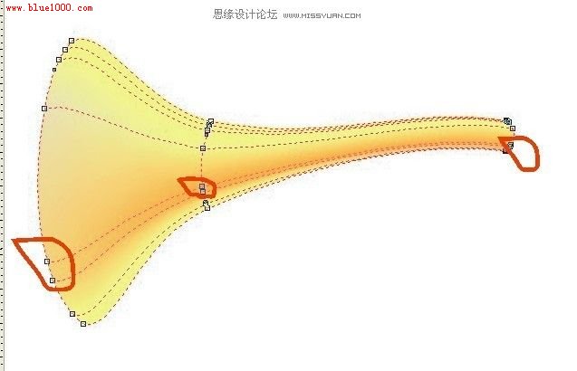 CorelDraw教程:用网格工具画个可爱卡通唢呐6