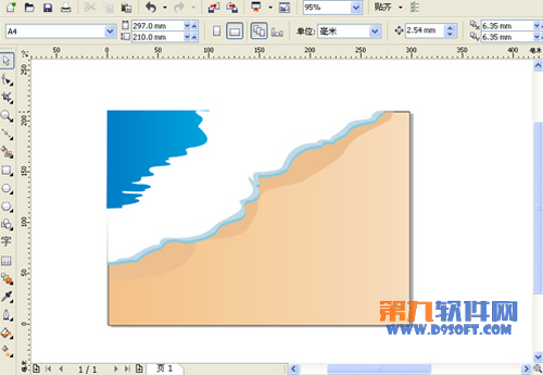 CorelDRAW绘制夏天海边风景3