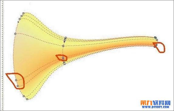 CorelDraw网格工具绘制卡通喇叭3