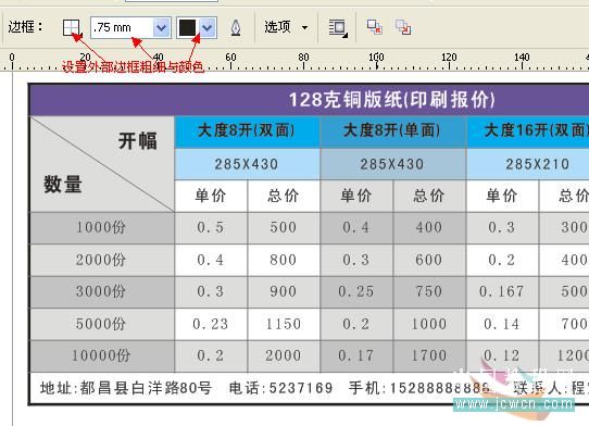 实例解析CorelDRAW X4版本的表格功能9