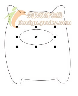 用CorelDraw绘可爱黑白猪图案4