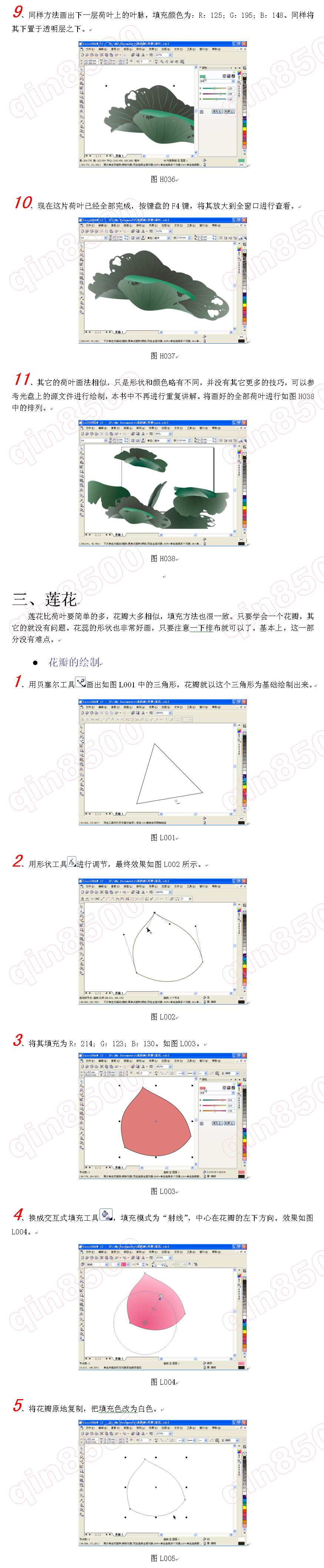 CDR设计制作出水芙蓉图实例教程6