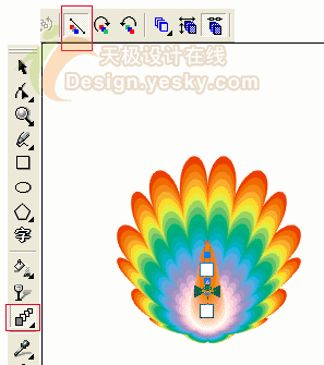 用CorelDRAW交互式变形绘制斑斓孔雀7