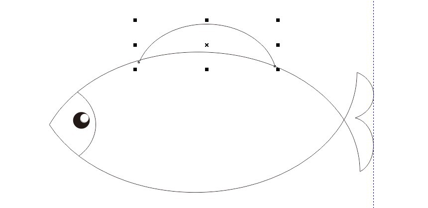 CDR全部圆形工具简单绘制小鱼12