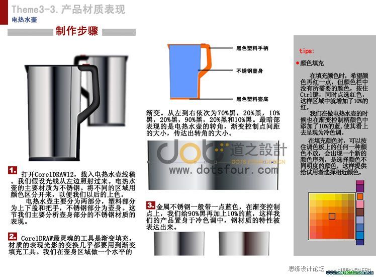 CorelDRAW绘制一款电热水壶技巧1