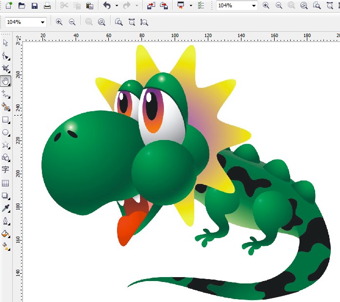 CDR绘制可爱卡通龙1