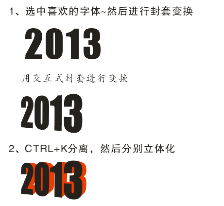 CDR打造质感立体文字20132