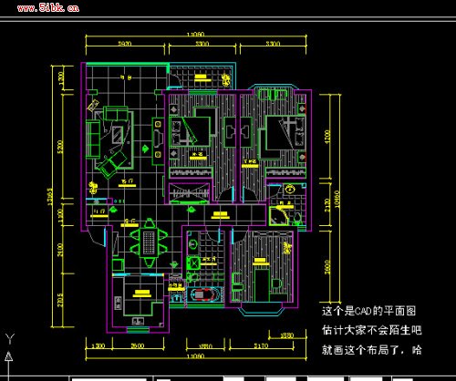 CDR制作室内装修彩色平面图1