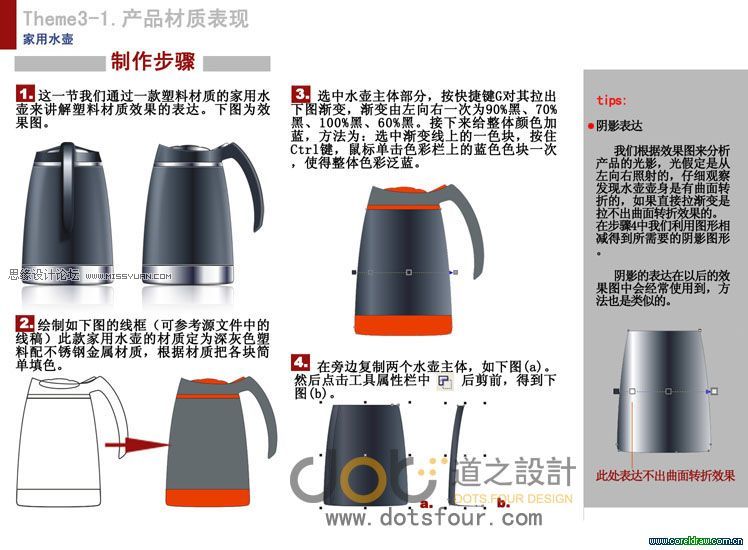 CDR绘制家用水壶1