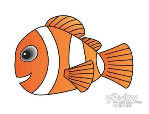 CDR绘画海底总动员小丑鱼Nemo9