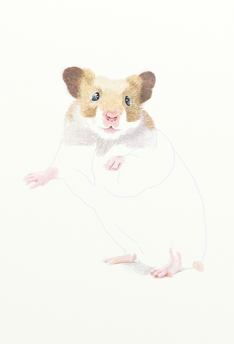 painter绘制一只可爱的小老鼠插画1