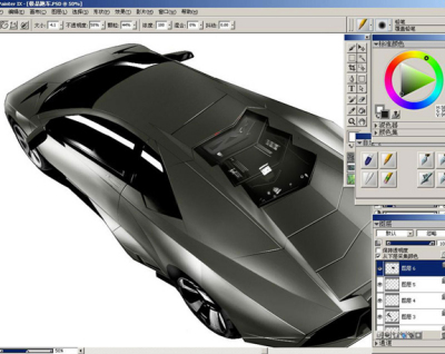 Painter教程:通过手绘制作帅气的极品跑车7