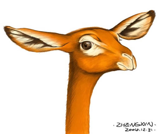 Painter临摹手绘可爱小鹿8